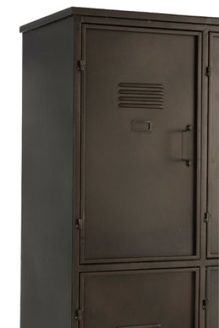 Armoire industrielle en métal anthracite sur roulettes 9 casiers JOEY