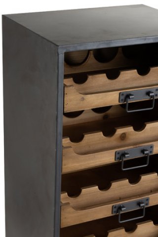 Armoire à roulettes range bouteille avec tiroirs industrielle WINE