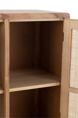 Armoire scandinave en bois naturel et rotin HILDA