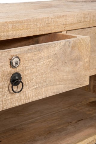 Bar en bois massif manguier industriel 180cm CUBA