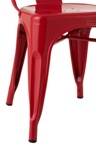 Chaise industrielle rouge en métal (lot de 2) SYREX