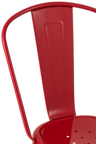 Chaise industrielle rouge en métal (lot de 2) SYREX