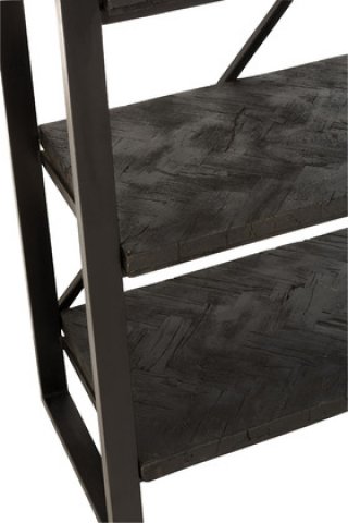 Etagère industrielle en bois de manguier noir et métal JACK