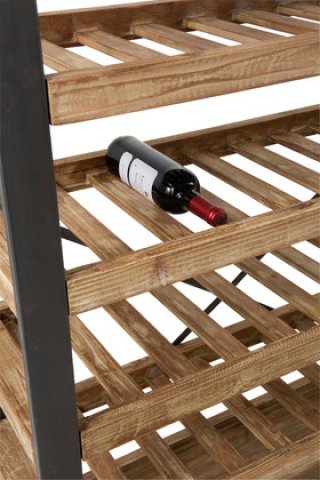 Etagère à vin industrielle en bois et métal WINE