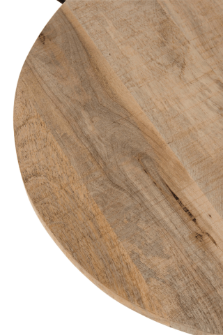 Table de bar ronde industrielle bois et métal JULIA
