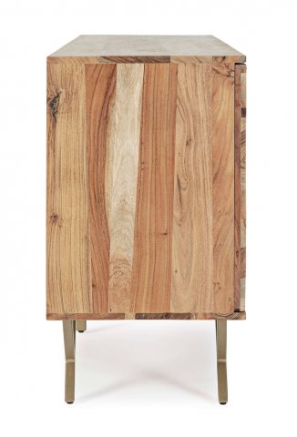 Buffet bois massif marqueterie moderne 140cm AXEL