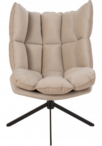 Fauteuil design pivotant tissu beige JEY