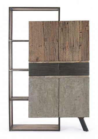 Buffet haut moderne bois métal béton BRADFORD