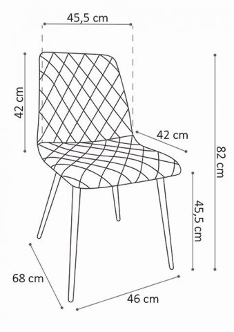 Lot de 2 chaises industrielles grises effet capitonnée DAVIS