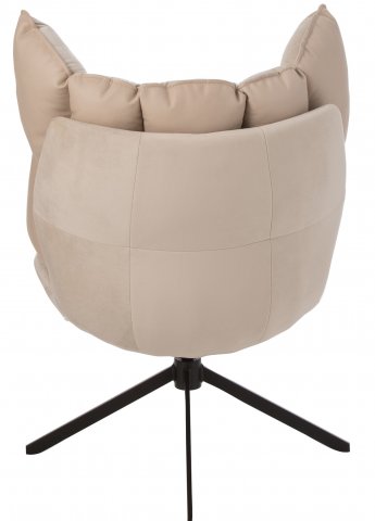 Fauteuil design pivotant tissu beige JEY