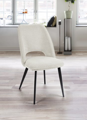Chaise beige tissu moderne ROXANE