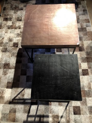 Table basse gigogne carrée en métal moderne CHARLINE
