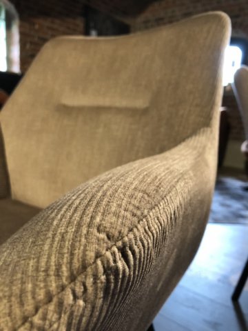 Chaise fauteuil pivotante velours côtelé beige MELINE