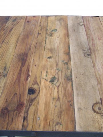 Table de bar carrée industrielle bois et métal 90cm KARLA