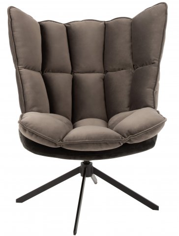 Fauteuil design pivotant tissu gris JEY