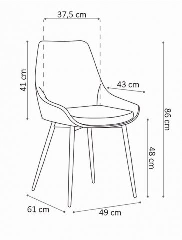 Lot de 2 Chaises industrielles grises SMITH