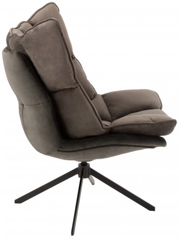 Fauteuil design pivotant tissu gris JEY