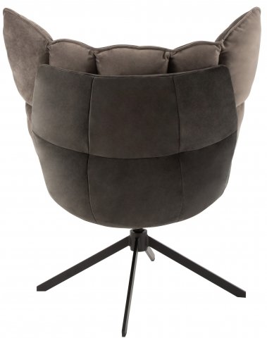 Fauteuil design pivotant tissu gris JEY