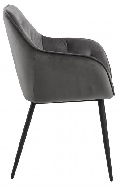 Chaise moderne capitonnée tissu gris (vendu par 2) ELSA