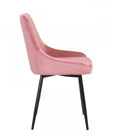 Lot de 2 Chaises modernes en velours rose ELEGANCE