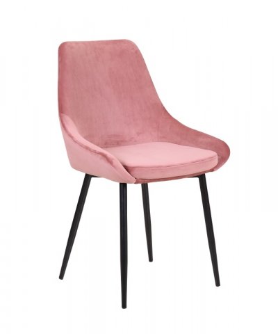 Lot de 2 Chaises modernes en velours rose ELEGANCE