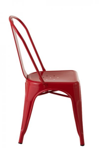 Chaise industrielle rouge en métal (lot de 2) SYREX