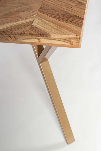 Table à manger 180 cm motif chevron en bois d'acacia massif AXEL