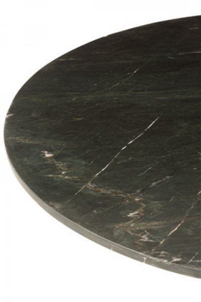Table à manger ronde en marbre noir et métal MARCA