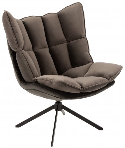 Fauteuil design pivotant tissu gris JEY