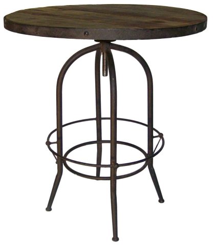 Table de bar ronde réglable industrielle 90cm SALY