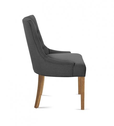 Lot de 2 chaises capitonnées tissu gris CONSTANCE