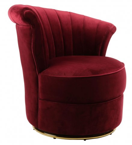 Fauteuil velours rouge FLORA