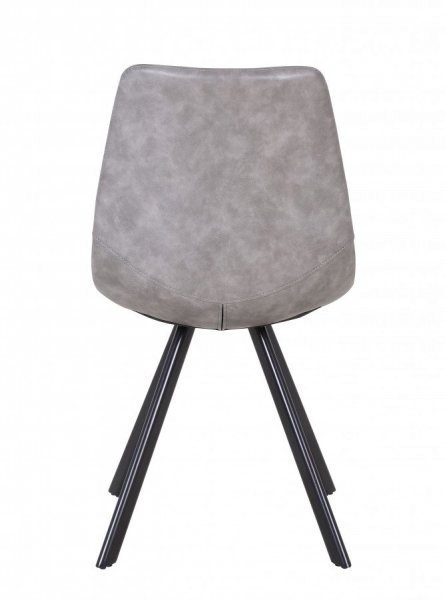 Chaise industrielle grise avec surpiqûres VINTAGE