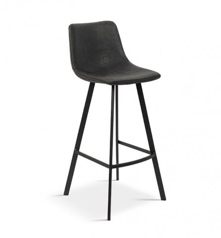 Lot de 2 chaises de bar noir vieilli assise 68 cm ANGEL