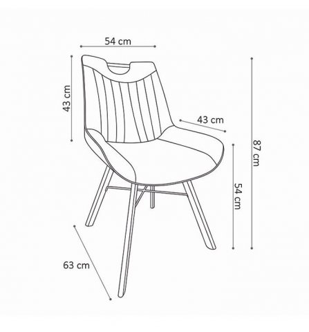 Lot de 2 chaises industrielles marrons avec poignée SPURS