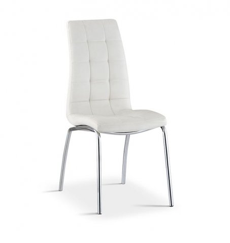 Lot de 2 chaises capitonnées blanches moderne VEDETTE