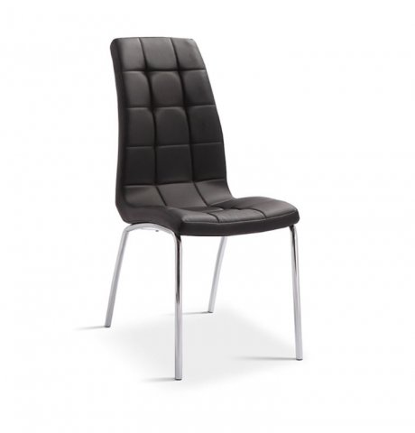 Lot de 2 chaises capitonnées noires moderne VEDETTE
