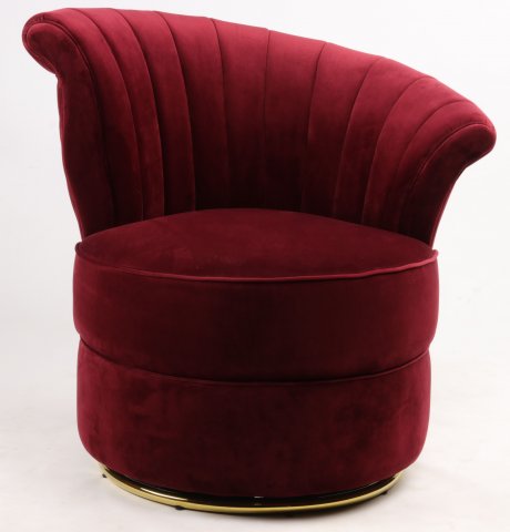 Fauteuil velours rouge FLORA