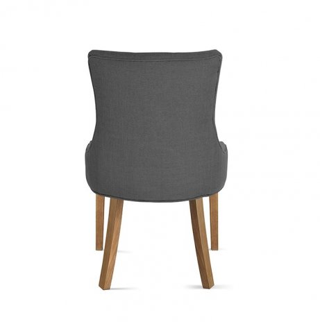 Lot de 2 chaises capitonnées tissu gris CONSTANCE