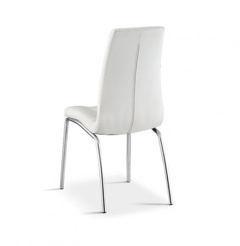 Lot de 2 chaises capitonnées blanches moderne VEDETTE
