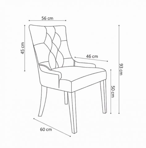 Lot de 2 chaises capitonnées tissu taupe CONSTANCE