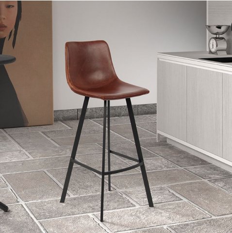 Lot de 2 chaises de bar marron assise 68cm ANGEL