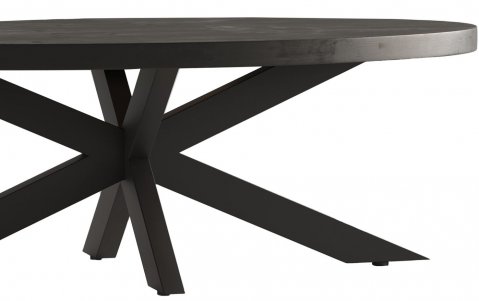 Table basse ovale moderne bois noir piétement étoile CALVI