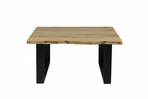 Table basse carrée industrielle bois effet tronc 100cm LOUANE