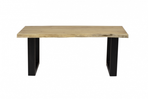 Table de salon industrielle en acacia effet tronc 120cm LOUANE
