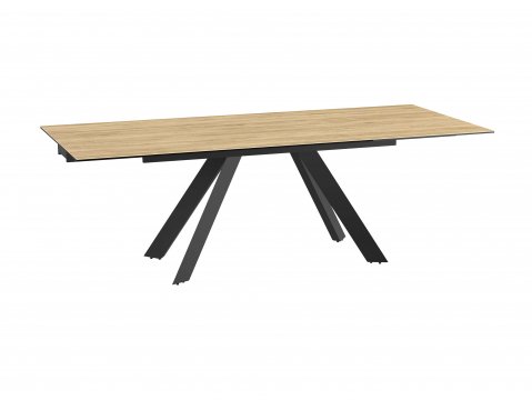 Table céramique extensible coloris chêne clair ONTARIO
