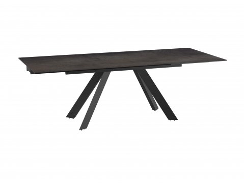 Table à manger céramique extensible effet acier rouillé ONTARIO