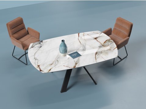 Table ronde céramique avec rallonge 190cm JULIE