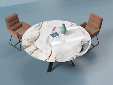 Table ronde céramique avec rallonge 190cm JULIE