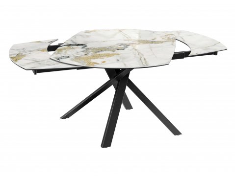 Table céramique effet marbre avec allonges KHEOPS